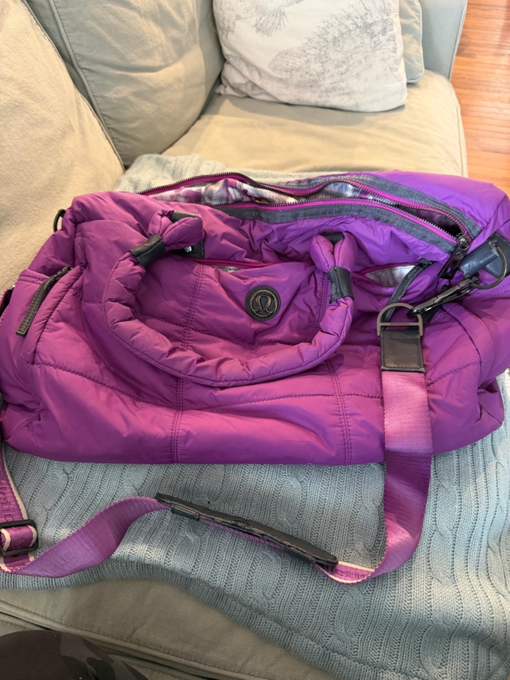 lululemon athletica Vibrant Purple Quilted Shoulder Duffel